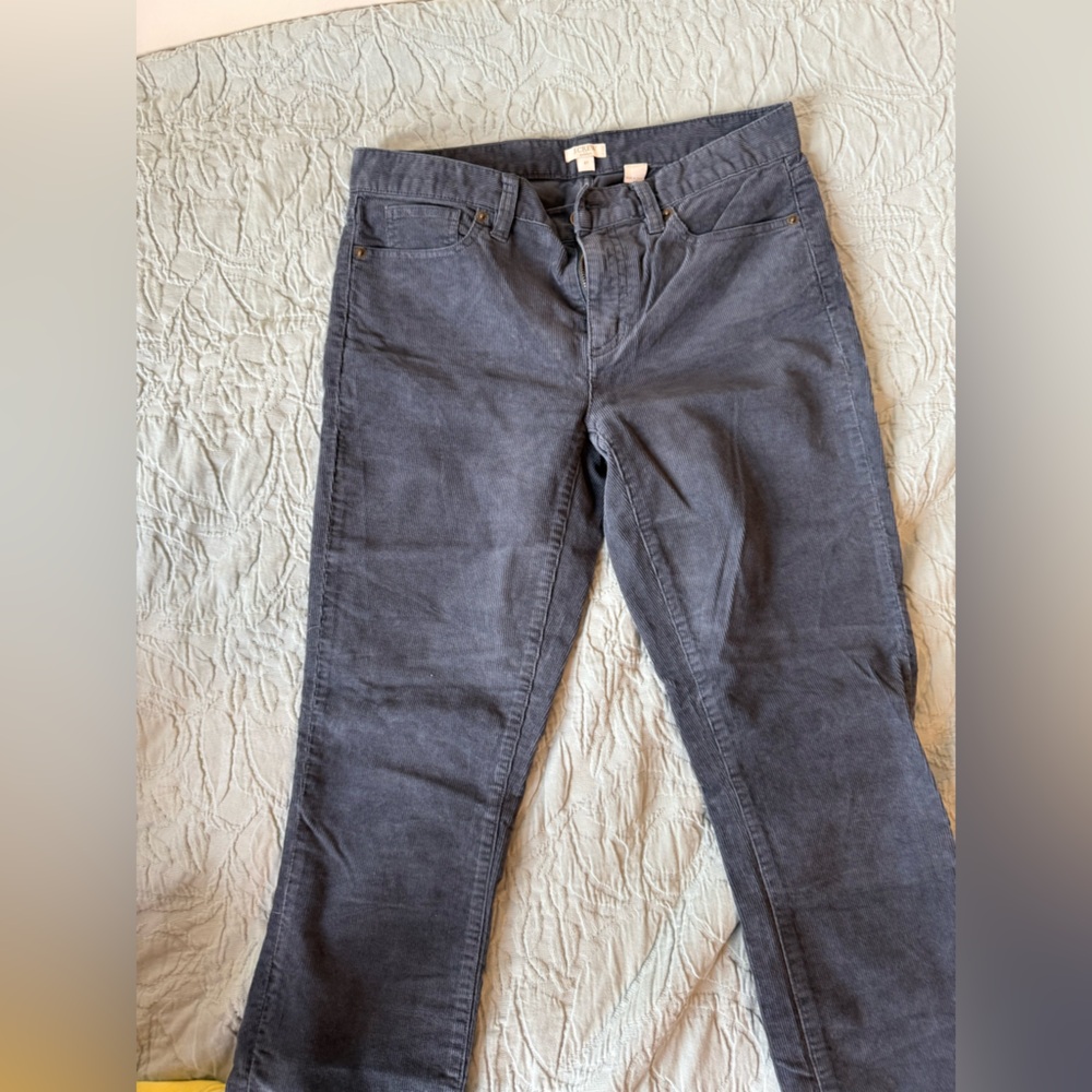 J. Crew Gray Ankle Cropped Pants Charcoal Corduroy